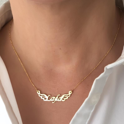 Personalised Wings Necklace Custom 1 Name Necklace Gift For Her-Jessemade AU