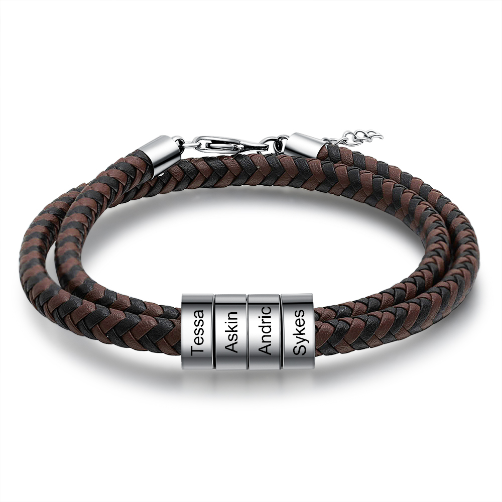 Personalised 4 Beads Men's Bracelet For Him-Jessemade AU