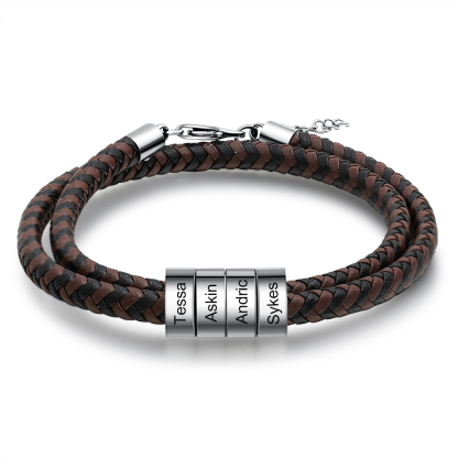 Personalised 4 Beads Men's Bracelet For Him-Jessemade AU