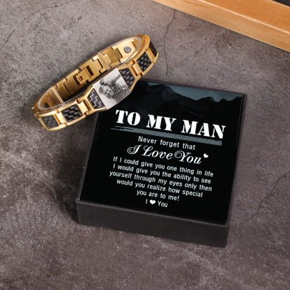 Personalised Bracelet Custom Photo ID Bar Men's Bracelet Bangle Gifts For Him-Jessemade AU