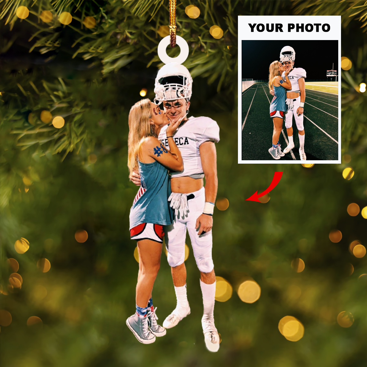 Personalised Acrylic Christmas Ornament Customised Photo Xmas Decor Gift for Couples-Jessemade AU