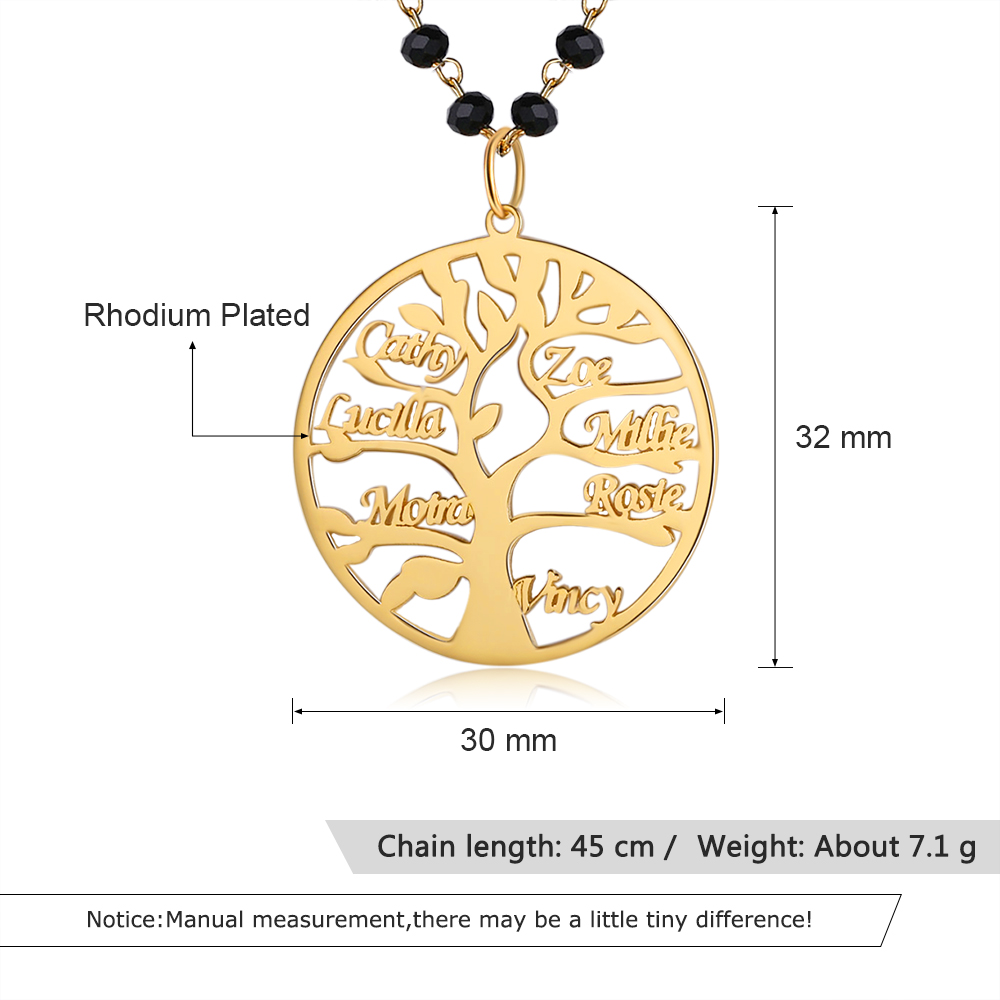 Personalised Family Tree Necklace Custom 7 Names Necklace Gift For Mother-Jessemade AU