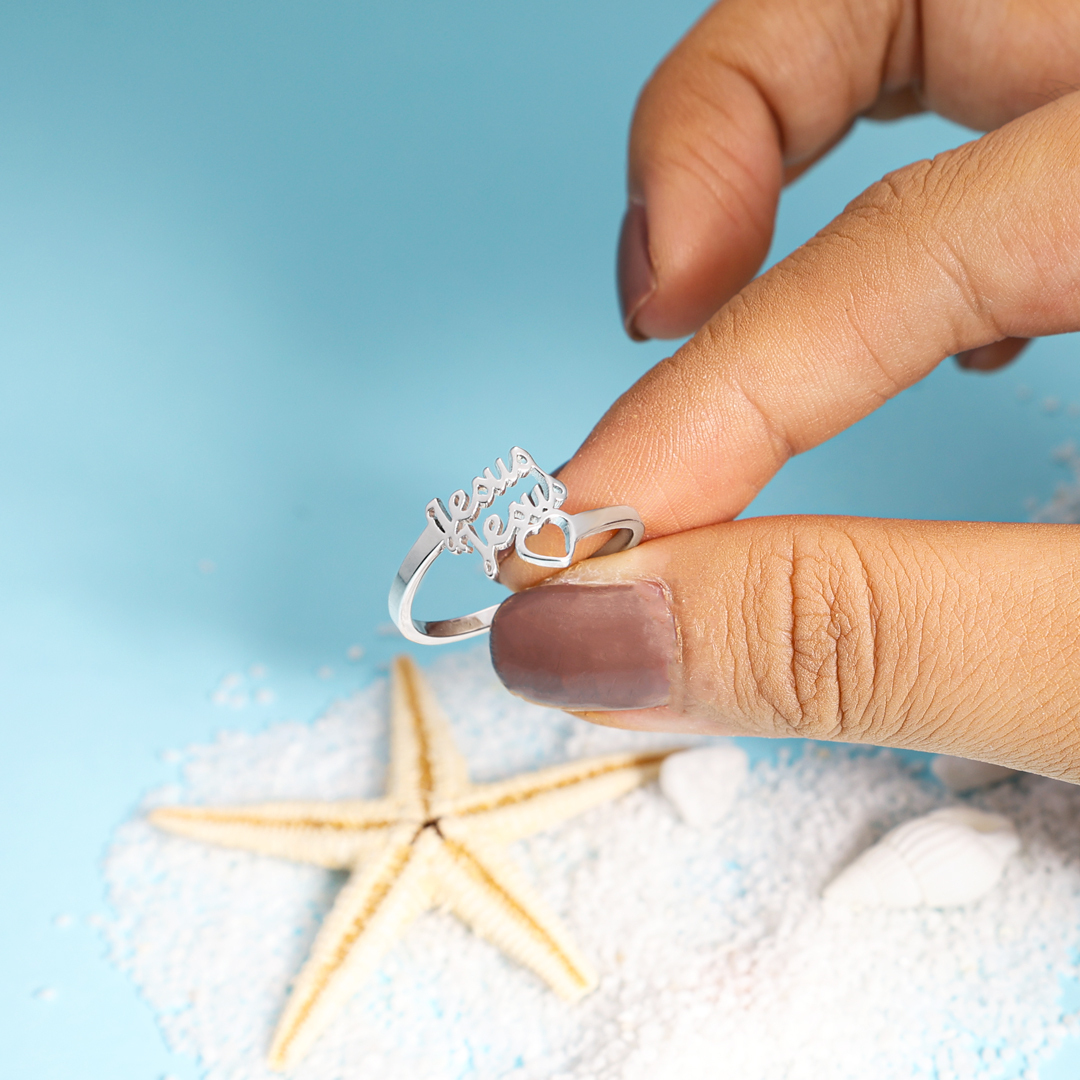 Personalised Family Name Ring Custom 2 Names Best Gift For Women-Jessemade AU