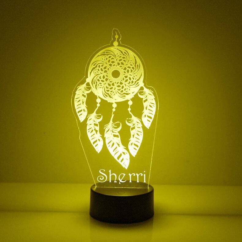 Dream Catcher LED Night Light 7 colour Discoloured Lamp Custom Name Home Decoration Gifts-Jessemade AU