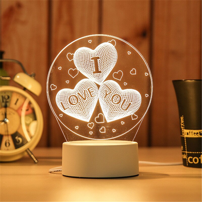 Personalised Heart Name Night Light Engraved Lamp-Jessemade AU