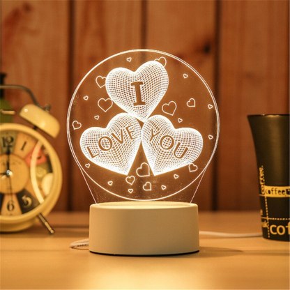 Personalised Heart Name Night Light Engraved Lamp-Jessemade AU