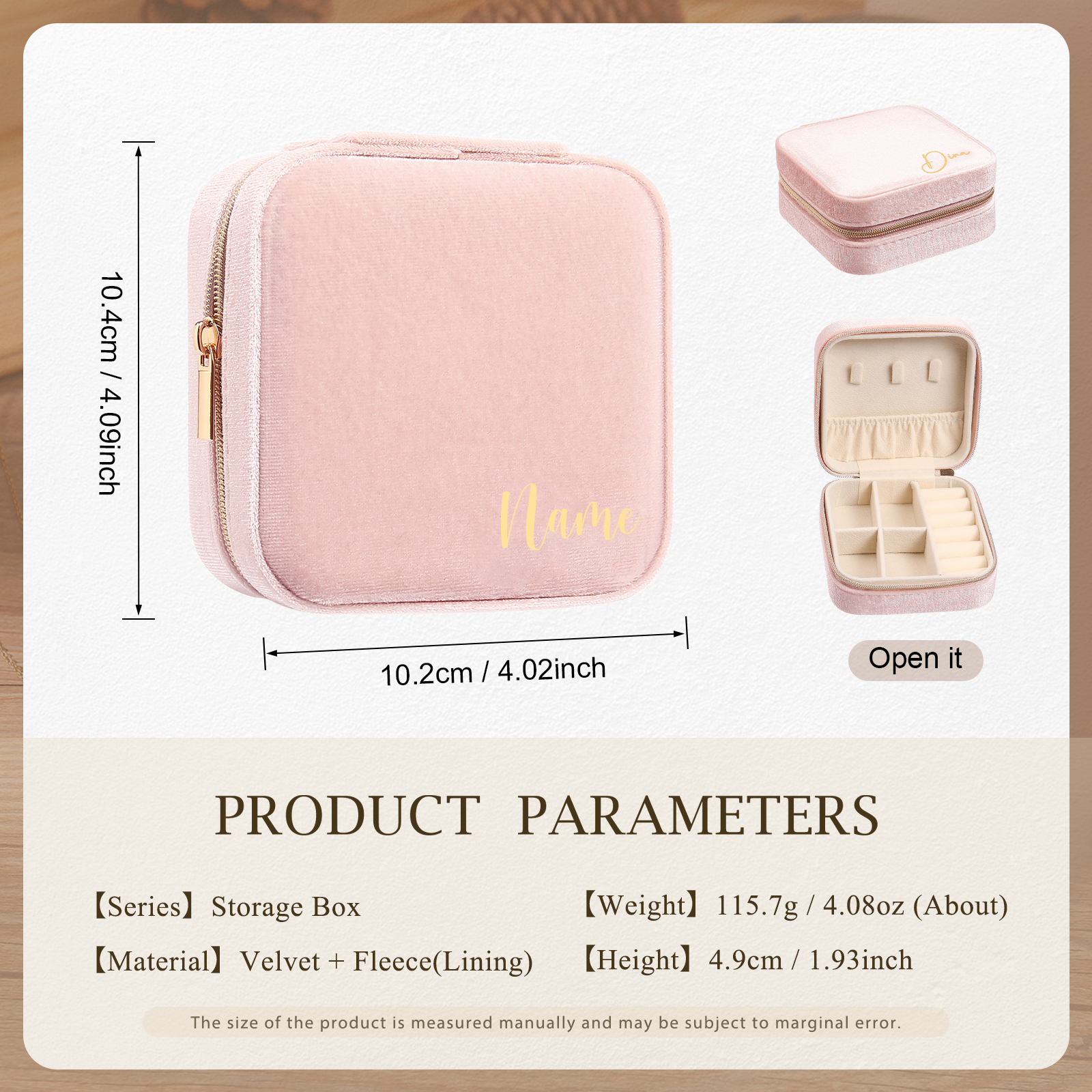 Personalised Name Jewelry Storage Box Custom Travel Jewelry Box Gifts for Ladies Girls-Jessemade AU