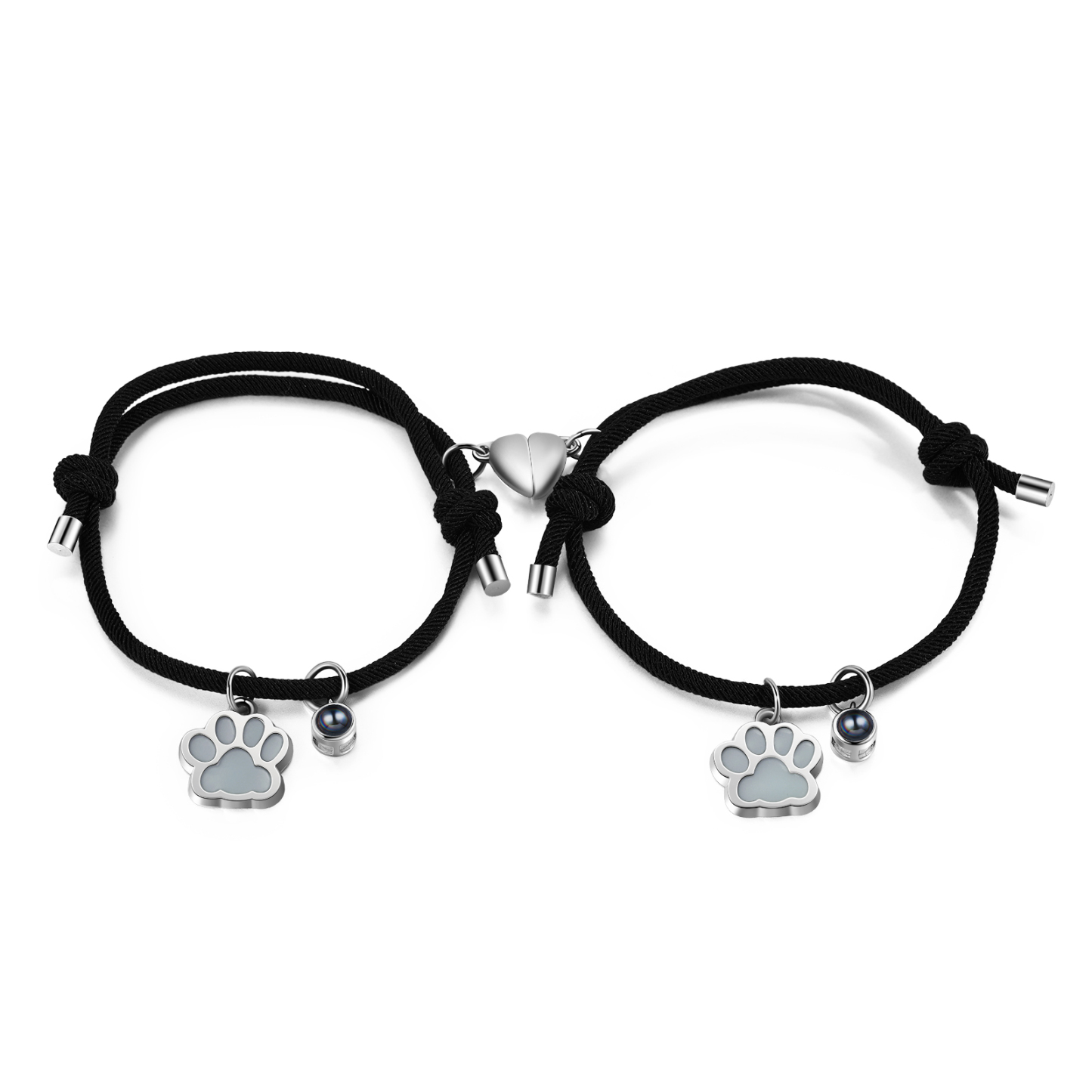 Personalised Photo Projection Bracelet Set Dog Paw Fluorescent Magnetic Bracelet Matching Gifts For Couples/Friends-Jessemade AU