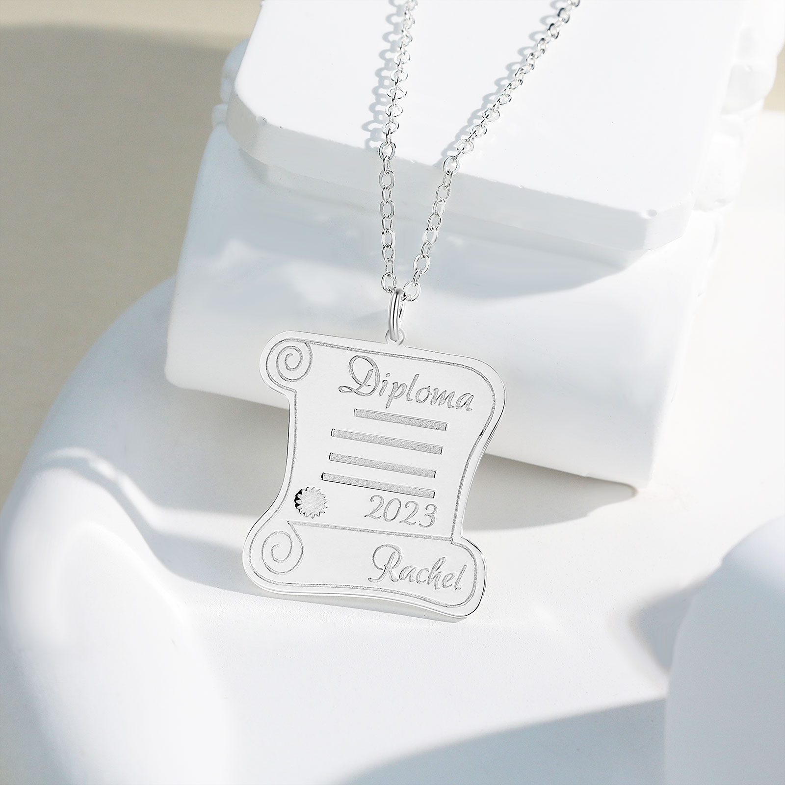 Graduation Gifts Personalised Name Diploma Necklace-Jessemade AU