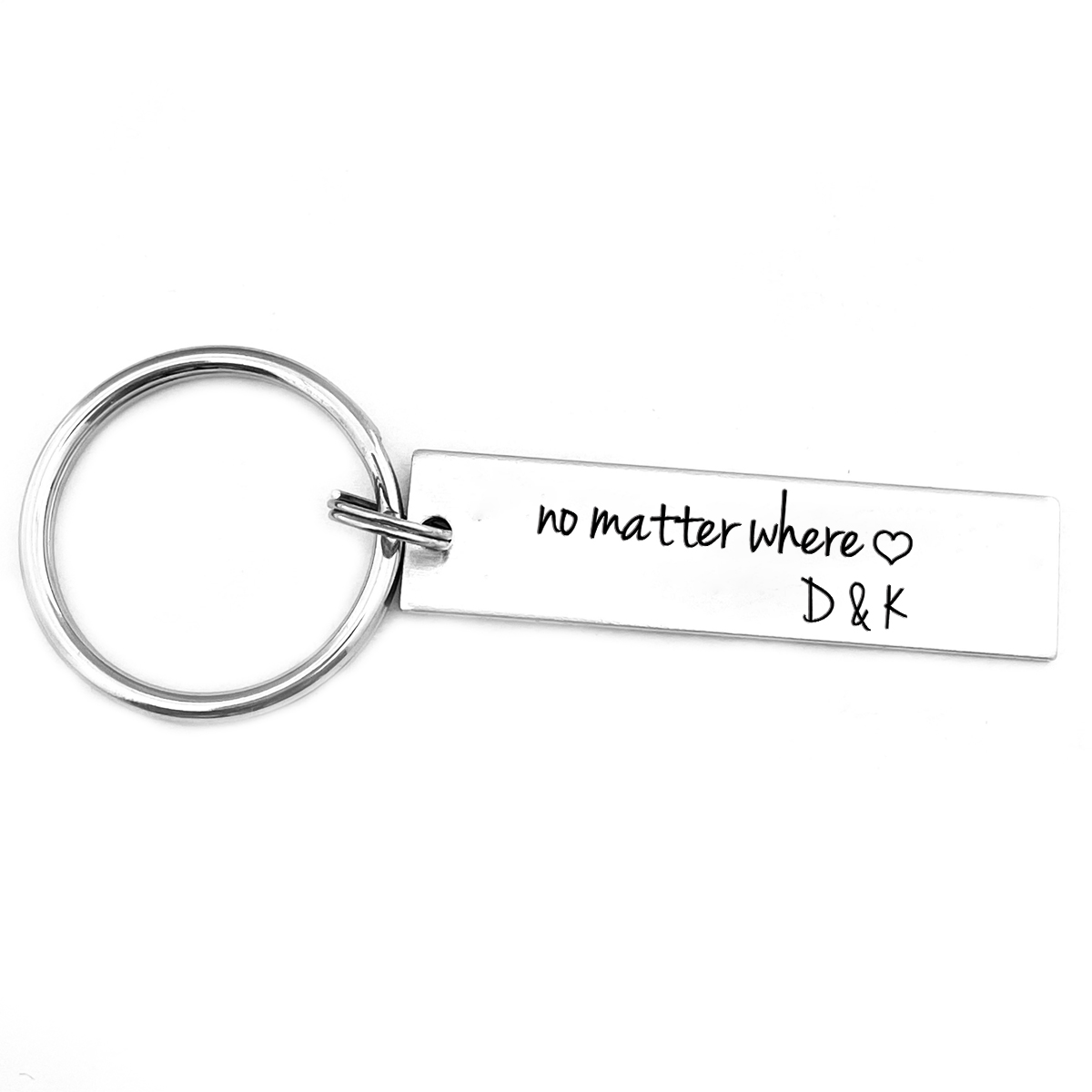 Personalised Couple Keychain Custom 2 Letters Keyring "No Matter Where" Valentine's Day Gifts-Jessemade AU