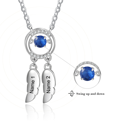 Personalised Dream Catcher Necklace with Dancing Stone Custom 2 Names Necklace-Jessemade AU