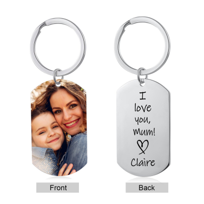 Personalised Mother Photo Keychain I Love You Mum Keyring-Jessemade AU