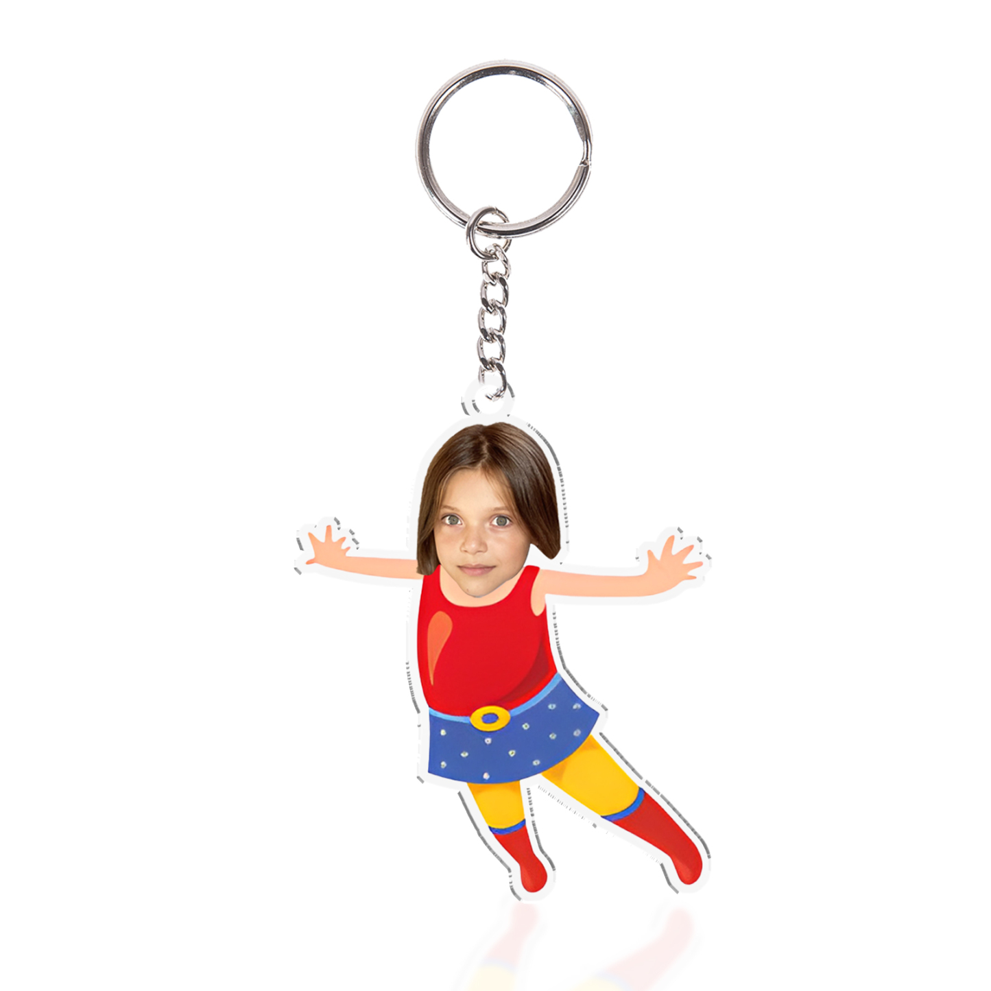 Personalised Superwoman Acrylic Keychain Custom Photo Funny Hanging Ornament Back to School Gift for Kids-Jessemade AU