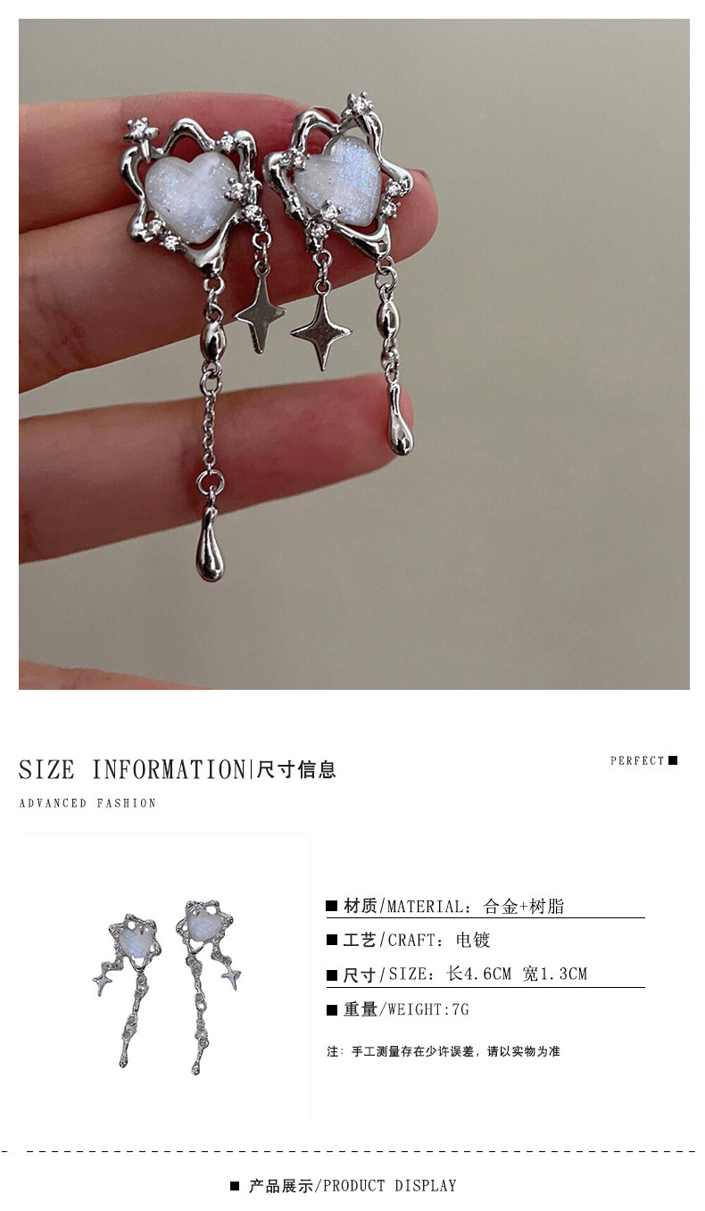 Delicate Heart Earrings Star Earrings Gift for Her-Jessemade AU