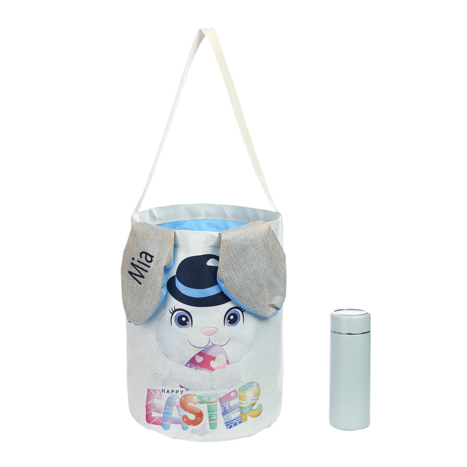 Personalised Bunny Tote Bag Customised with Name Bunny Bucket Bag Easter Gifts-Jessemade AU