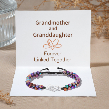 Infinity Heart Bracelet Adjustable Bracelet Gift for Her - Grandmother & Granddaughter Forever Linked Together-Jessemade AU