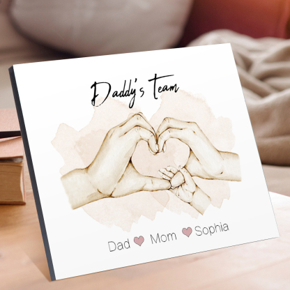 Personalised Heart Holding Hands Picture Board Custom 3 Names Family Keepsake Wood Signs Photo Frame-Jessemade AU