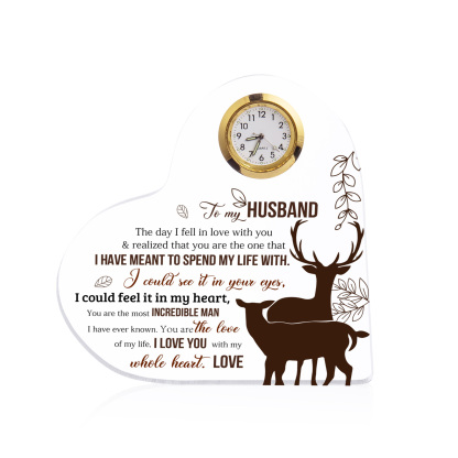 To My Husband Acrylic Heart Clock Keepsake Heart Sign - I HAVE MEANT TO SPEND MY LIFE WITH-Jessemade AU