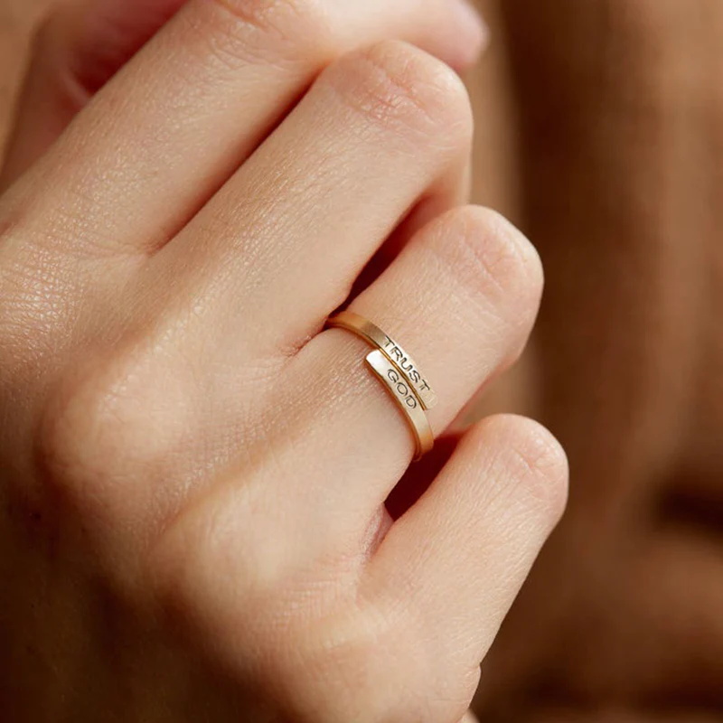 Trust God Ring Simple Style for Loved Ones-Jessemade AU