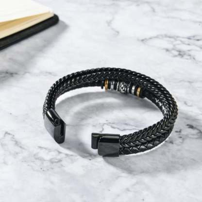 To My Grandson Braided Leather Bracelet "I Can Promise To Love You"Inspirational Gifts For Grandson
