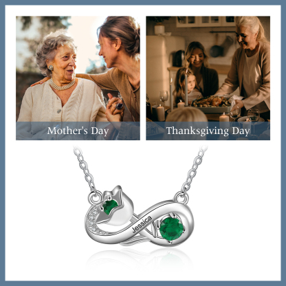 Personalised May Birthflower Necklace With Birthstone Gift For Women-Jessemade AU