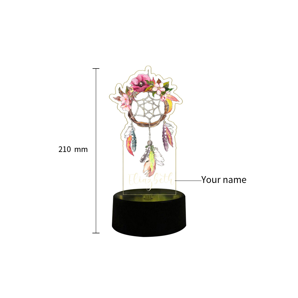 Custom Dream Catcher Night Light 7 Colours Changing Night Light With Name LED Lamp Gifts For Kids-Jessemade AU