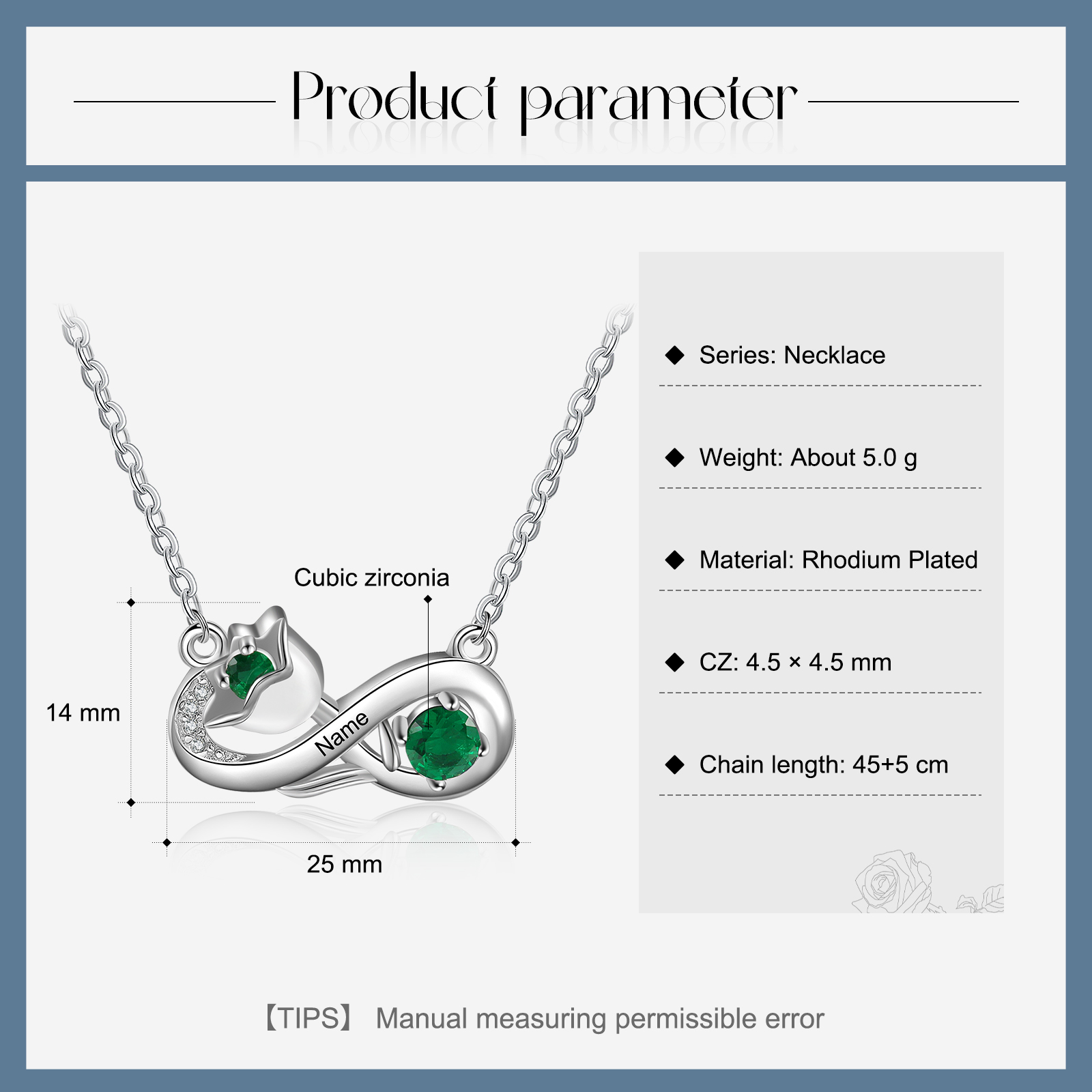 Personalised May Birthflower Necklace With Birthstone Gift For Women-Jessemade AU