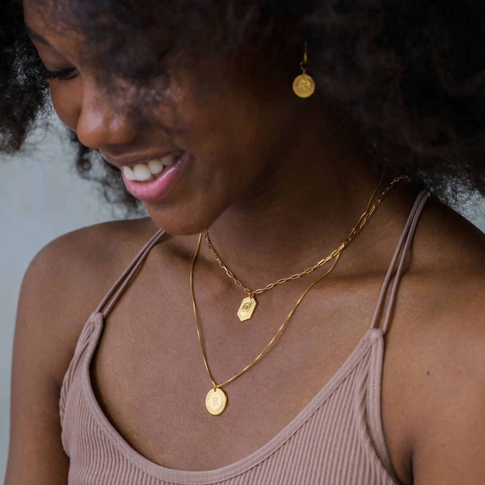 Link Chain Necklace With a Letter-Jessemade AU