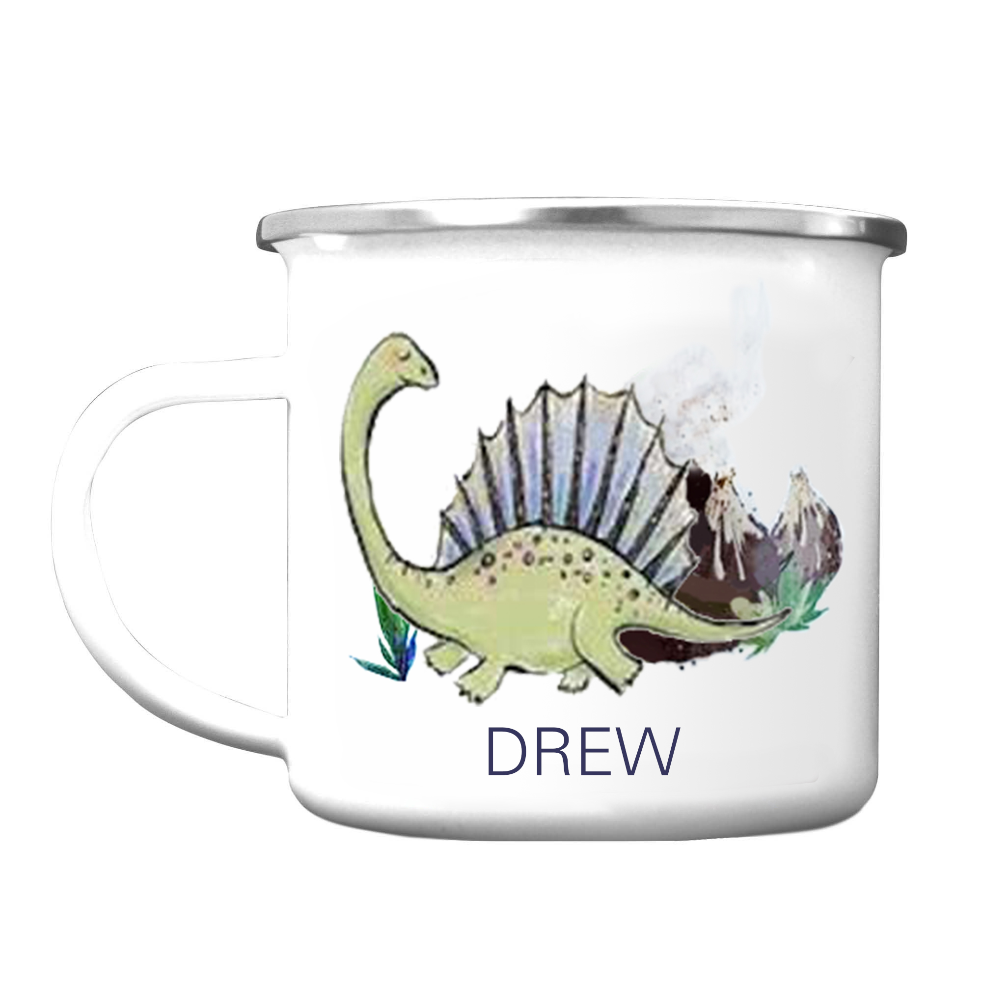 Personalised Enamel Mug Customised Name Dinosaur Cup Camping Mug Birthday Gift for Kids - Spinosaurus-Jessemade AU