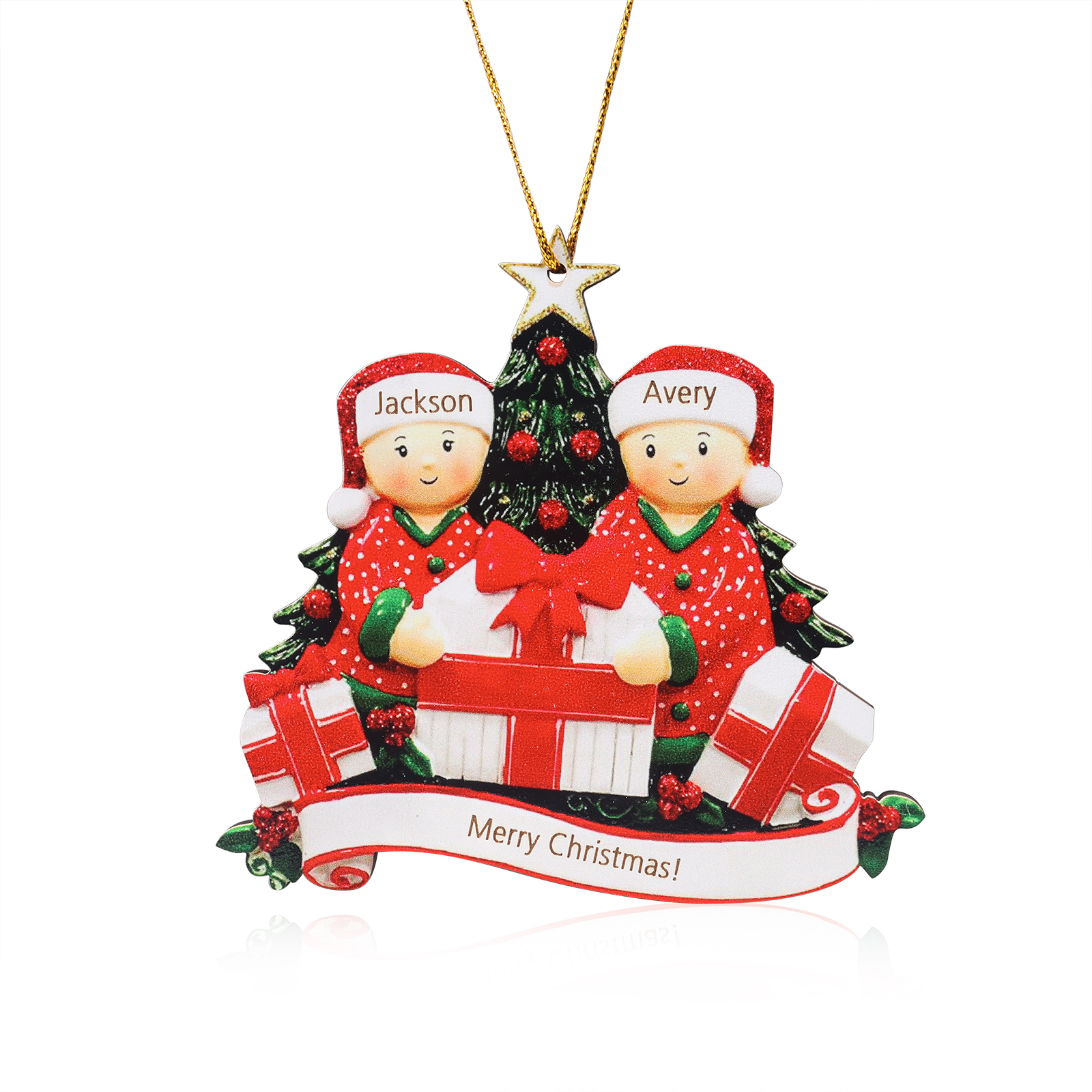 Personalised Christmas Tree Ornament Custom 2 Family Members Names Ornament-Jessemade AU