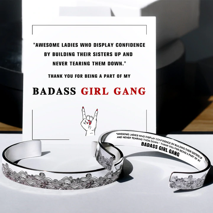 Thank you for being a part of my Badass Girl, Cuff Bangle Bracelet Gifts For Sister-Jessemade AU
