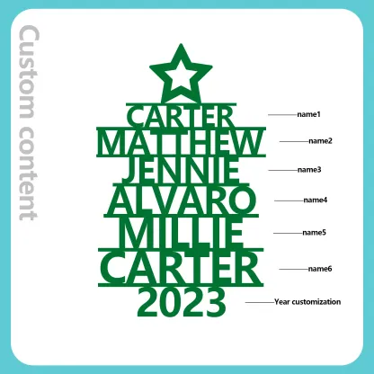 6 Names - Personalised Christmas Tree Ornaments Customised Name Xmas Wooden Decor Gifts for Family Friends-Jessemade AU