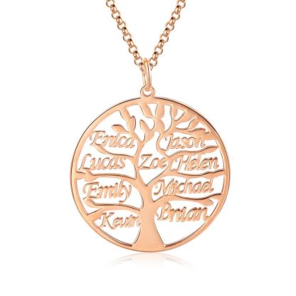 Personalised Family Tree Name Necklace Custom 9 Names Name Necklace-Jessemade AU