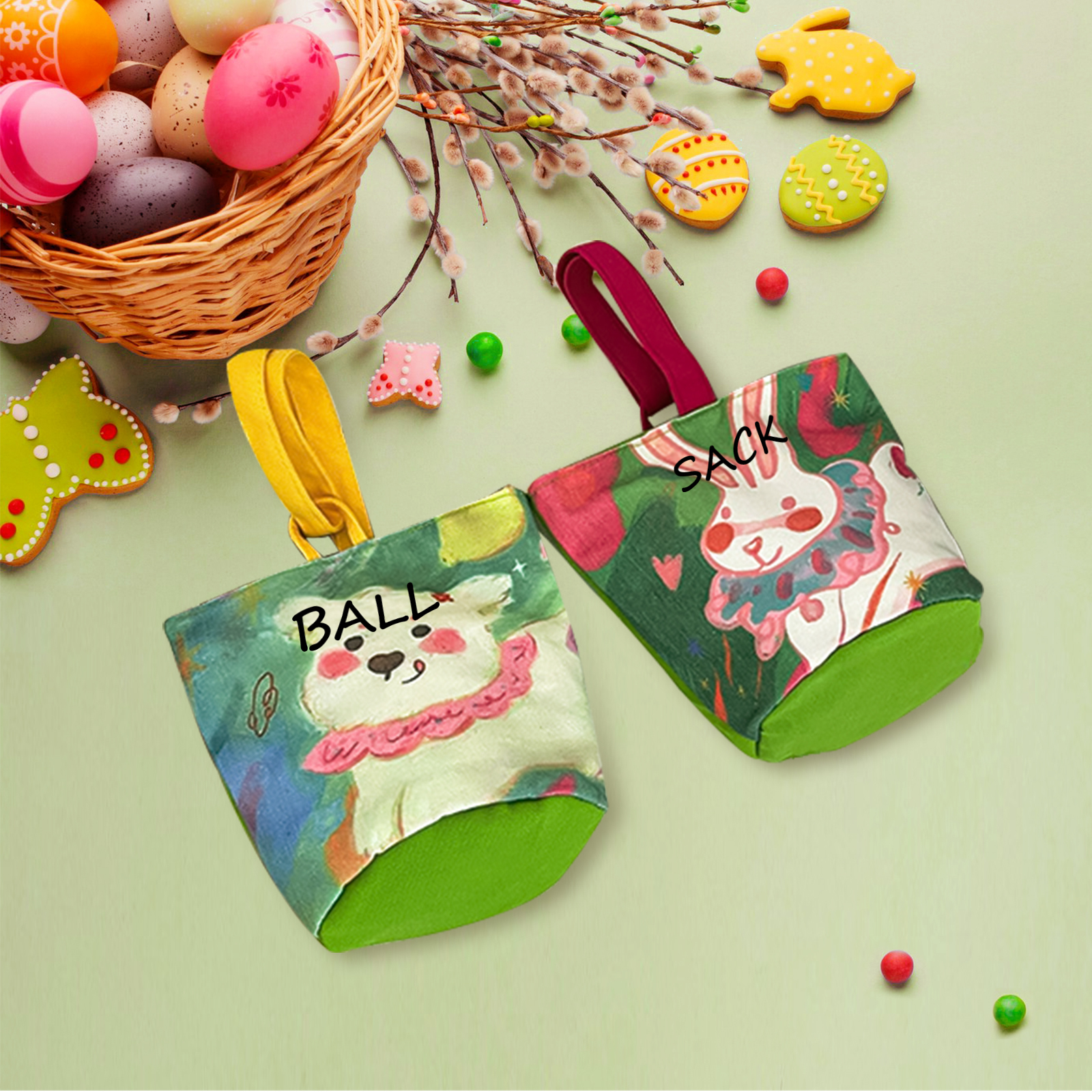 Personalised Bunny Tote Bag Custom Name Bunny Basket Bucket Bag Easter Gifts for Him/Her-Jessemade AU