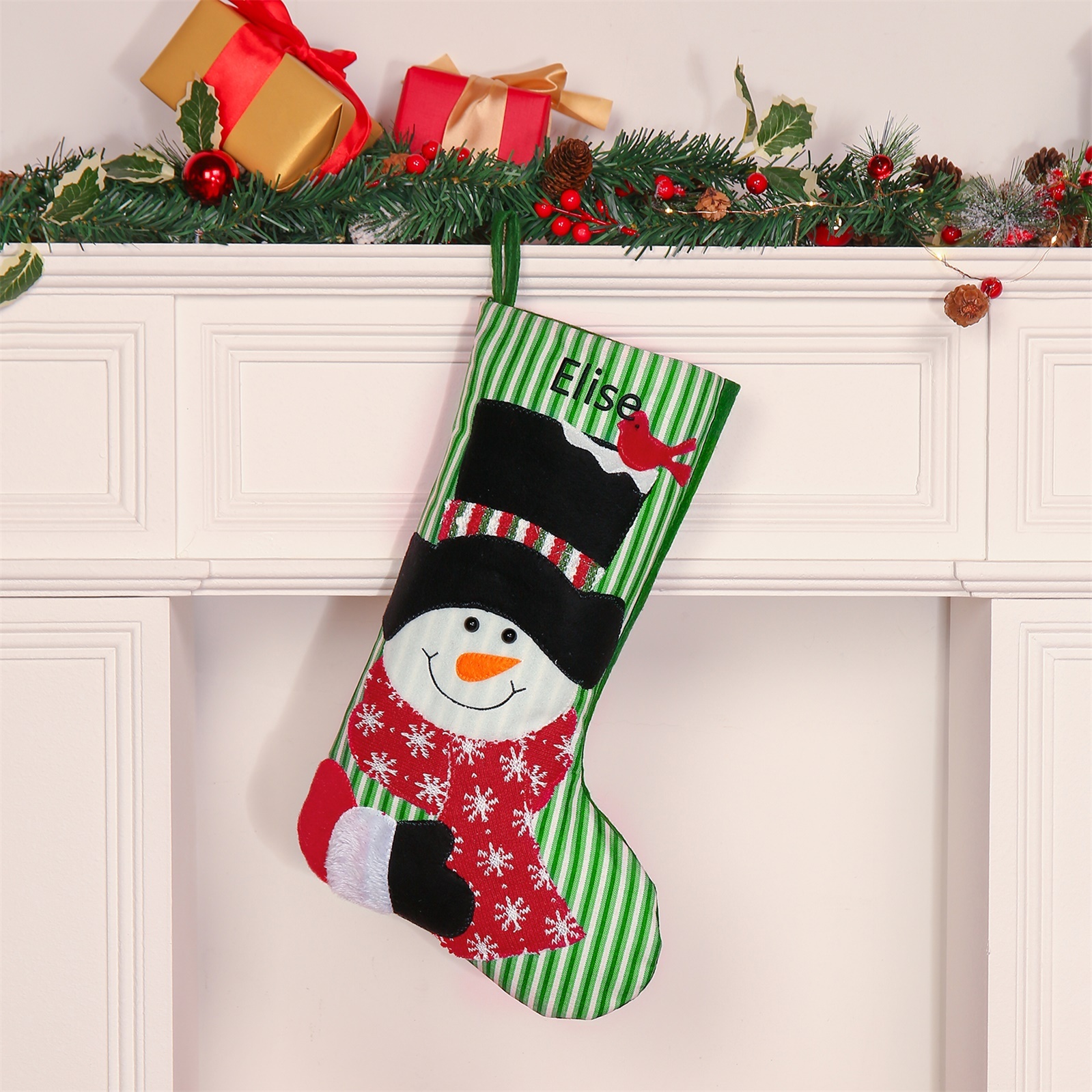 Christmas Stockings Ornaments Customised 1 Name Fireplace Decor Personalised Christmas Gifts for Family Friends-Jessemade AU