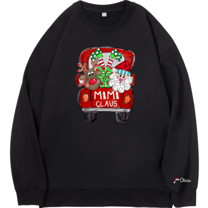 1 Name - Personalised Christmas Sweatshirt Custom Name & Text Sweatshirt Mimi Claus Sweatshirt Gift for Family -Jessemade AU