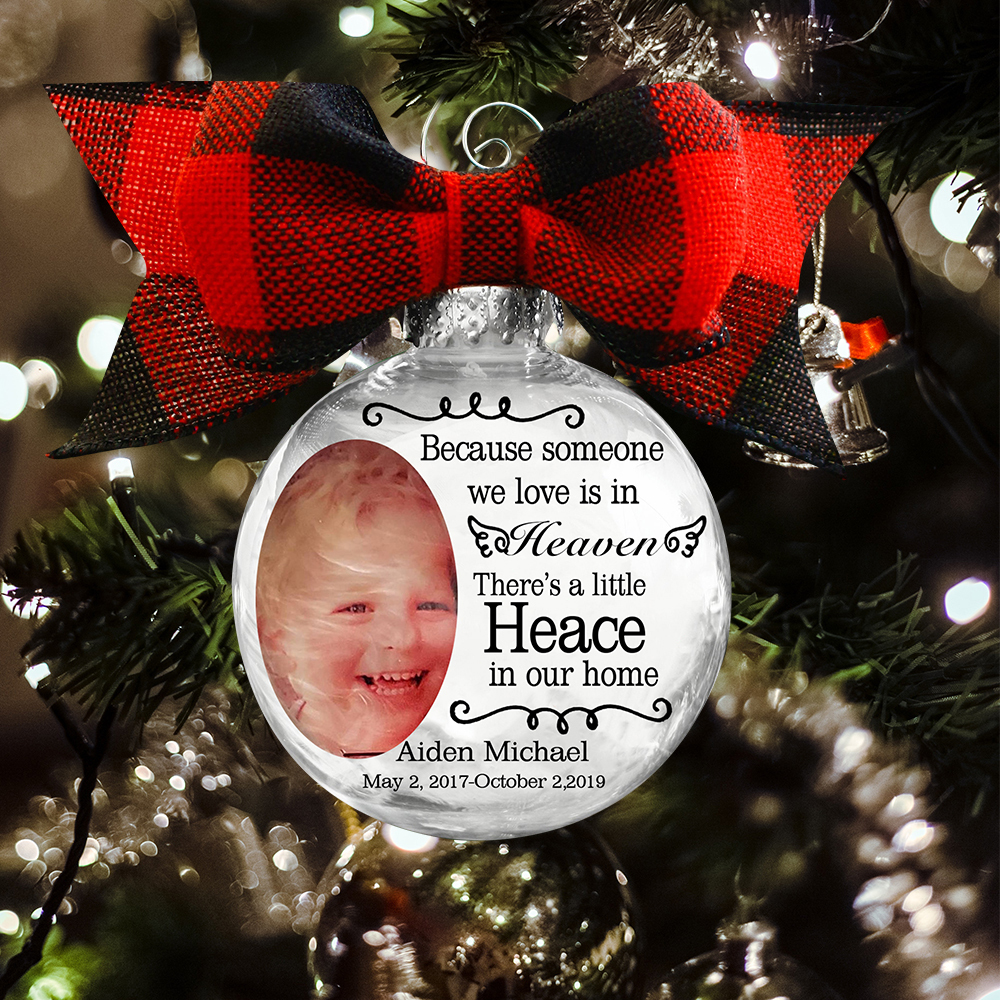 Personalised Photo Ball Ornament Someone We Love Is in Heaven Memorial Ornament-Jessemade AU