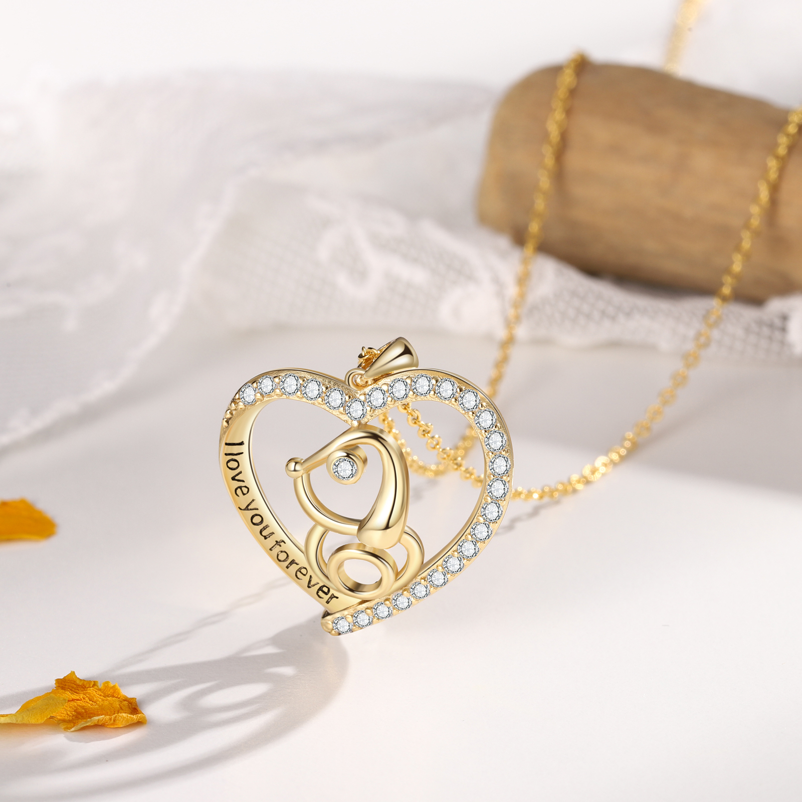 Personalised Heart Charm Women's Necklace-Jessemade AU