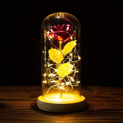 Personalised Eternal Glass Dome Rose Night Light Valentine's Day Gifts For Her-Jessemade AU