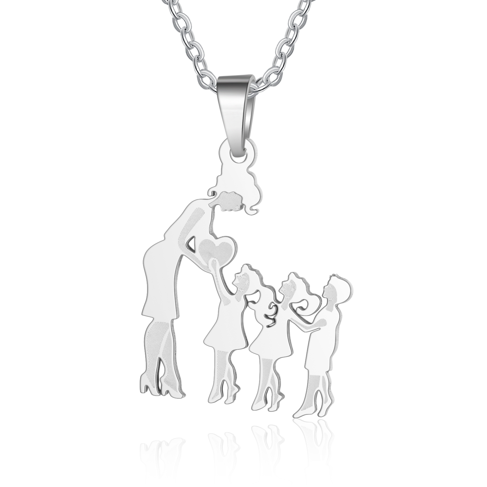 Women Necklace Mother & Son & 2 Daughters Pendant Necklace Stainless Steel Mother's Day Gifts for Mum-Jessemade AU