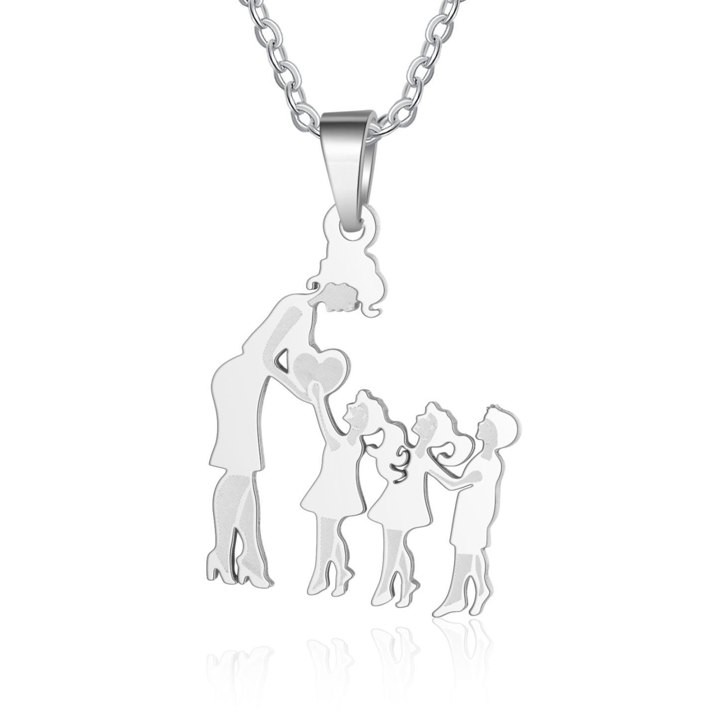 Women Necklace Mother & Son & 2 Daughters Pendant Necklace Stainless Steel Mother's Day Gifts for Mum-Jessemade AU