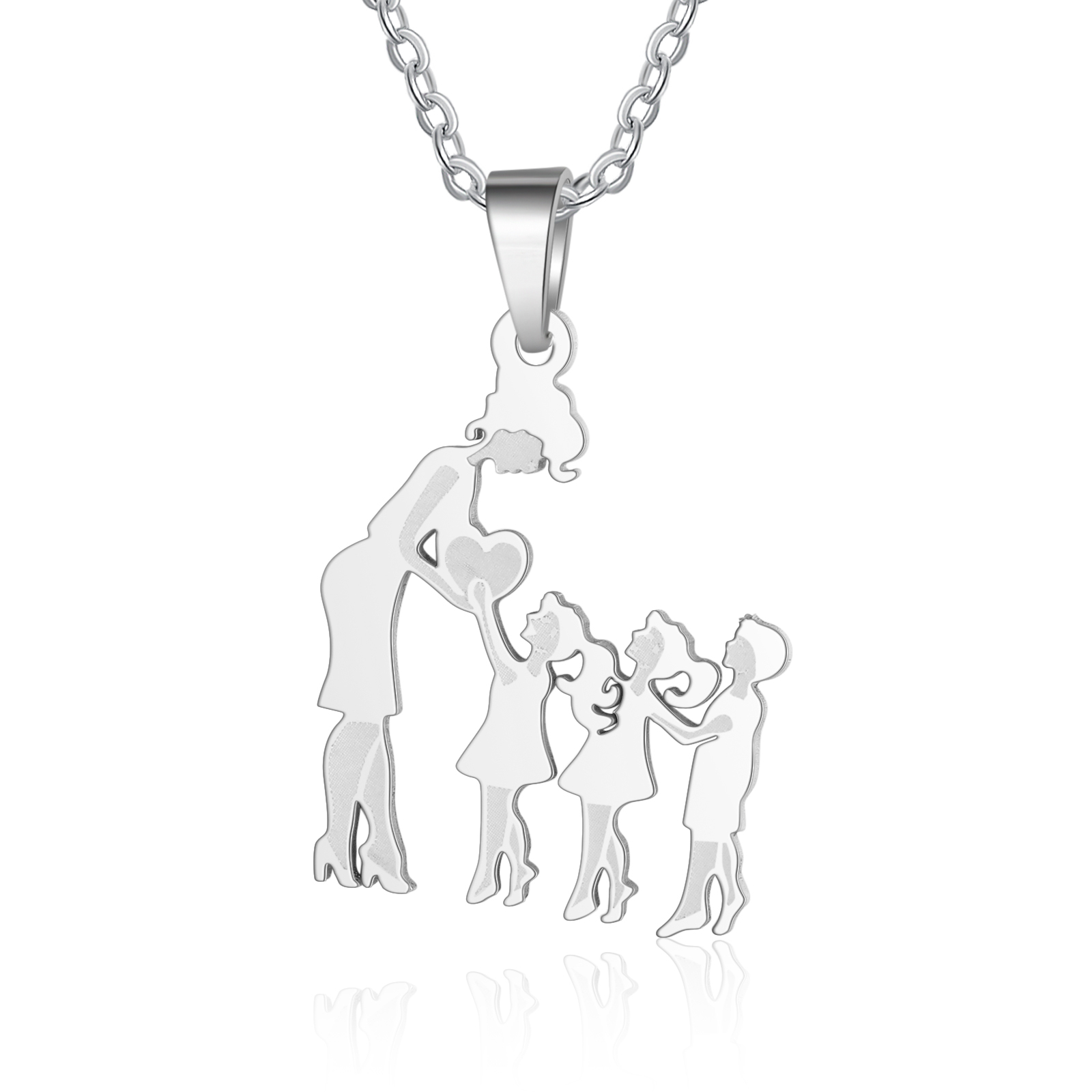 Women Necklace Mother & Son & 2 Daughters Pendant Necklace Stainless Steel Mother's Day Gifts for Mum-Jessemade AU