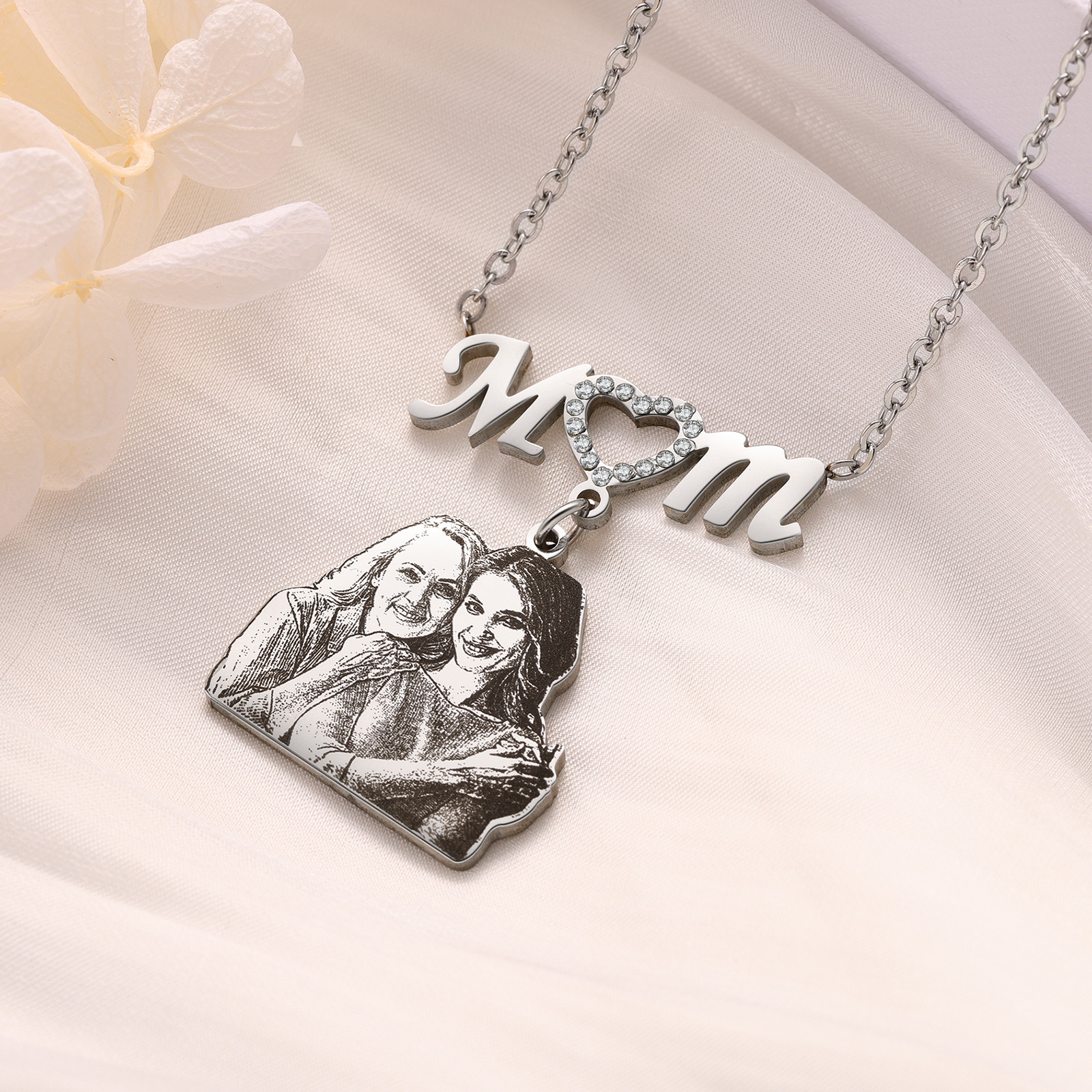 Personalised Photo Necklace Custom Mom Pendant Necklace Gifts for Her-Jessemade AU