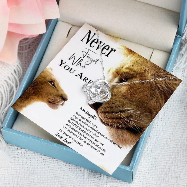 For Daughter- S925 Love Knot Necklace "Never forget that I love you"-Jessemade AU