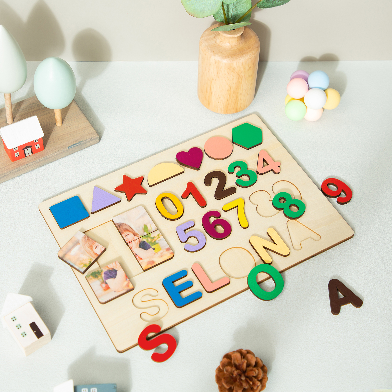 Personalised Kid's Wooden Name Alphabet Puzzle Toy for Toddlers Early Learning Child Toy-Jessemade AU