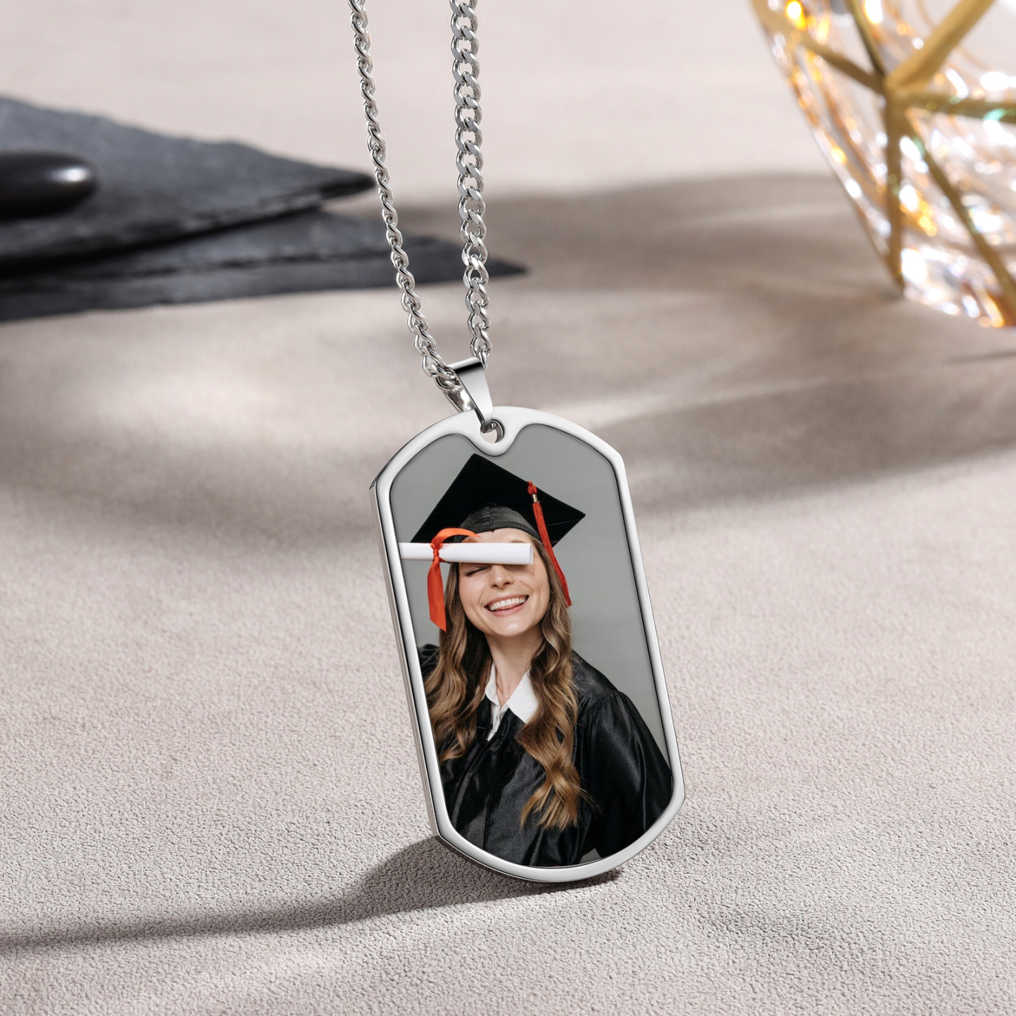 Class of 2024 Personalised Photo Necklace Custom Dog Tag Necklace Graduation Gifts-Jessemade AU