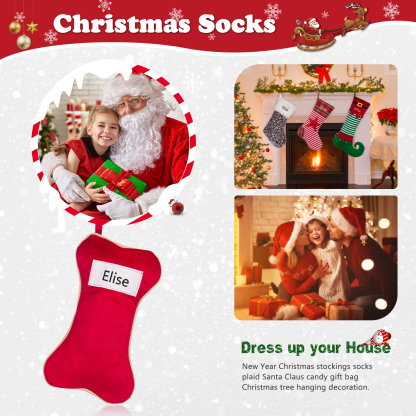 Custom 1 Name Christmas Stockings Ornaments Personalised Christmas Gifts for Family Friends-Jessemade AU