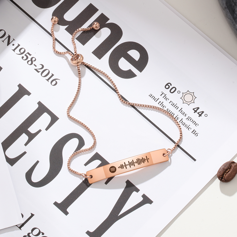Personalised Spotify Code Music Bracelet-Four Colour-Black,Silver,Gold,Rose Gold-Jessemade AU