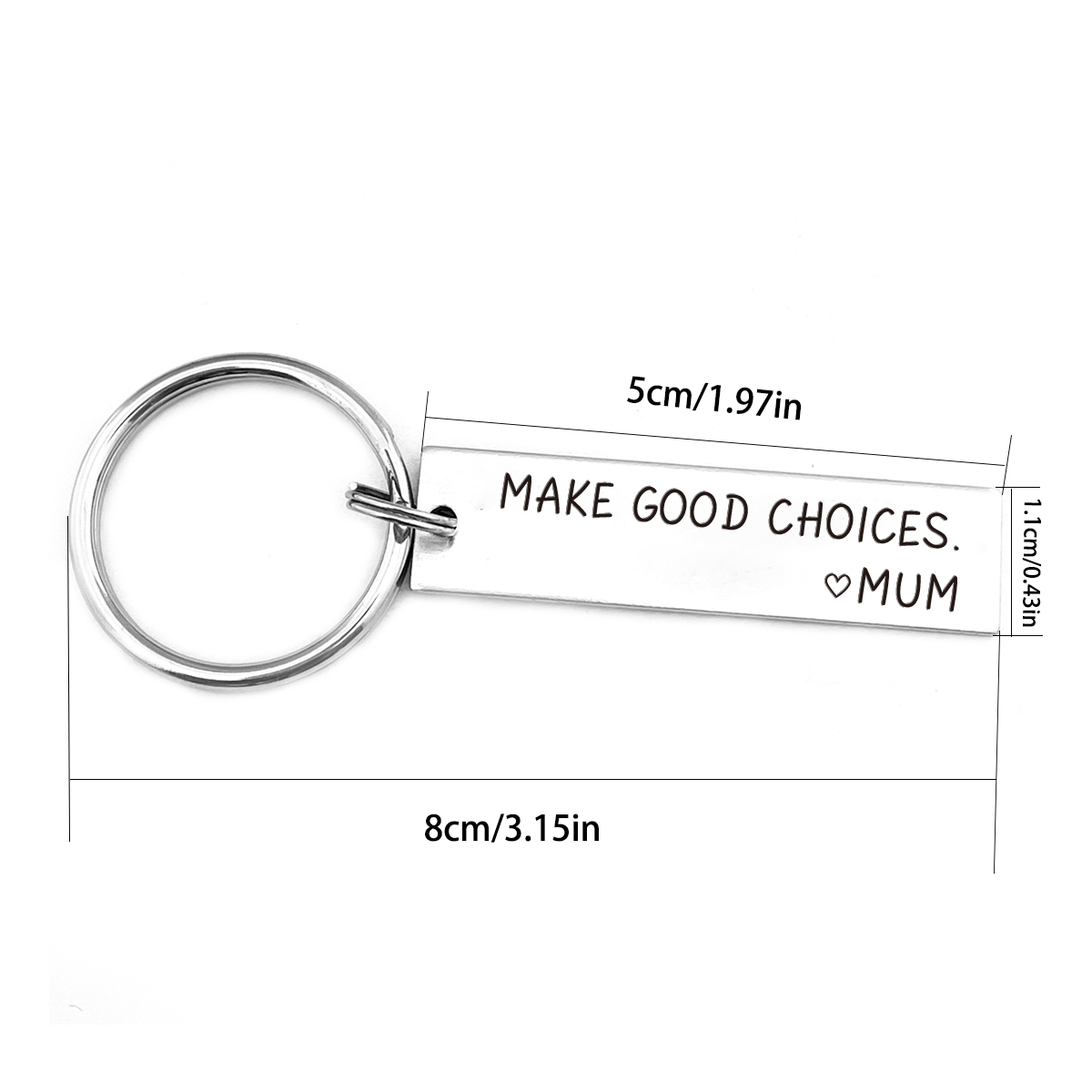 Make Good Choice Love Mum Dad Keychain Funny Gift for Your Kids -Jessemade AU