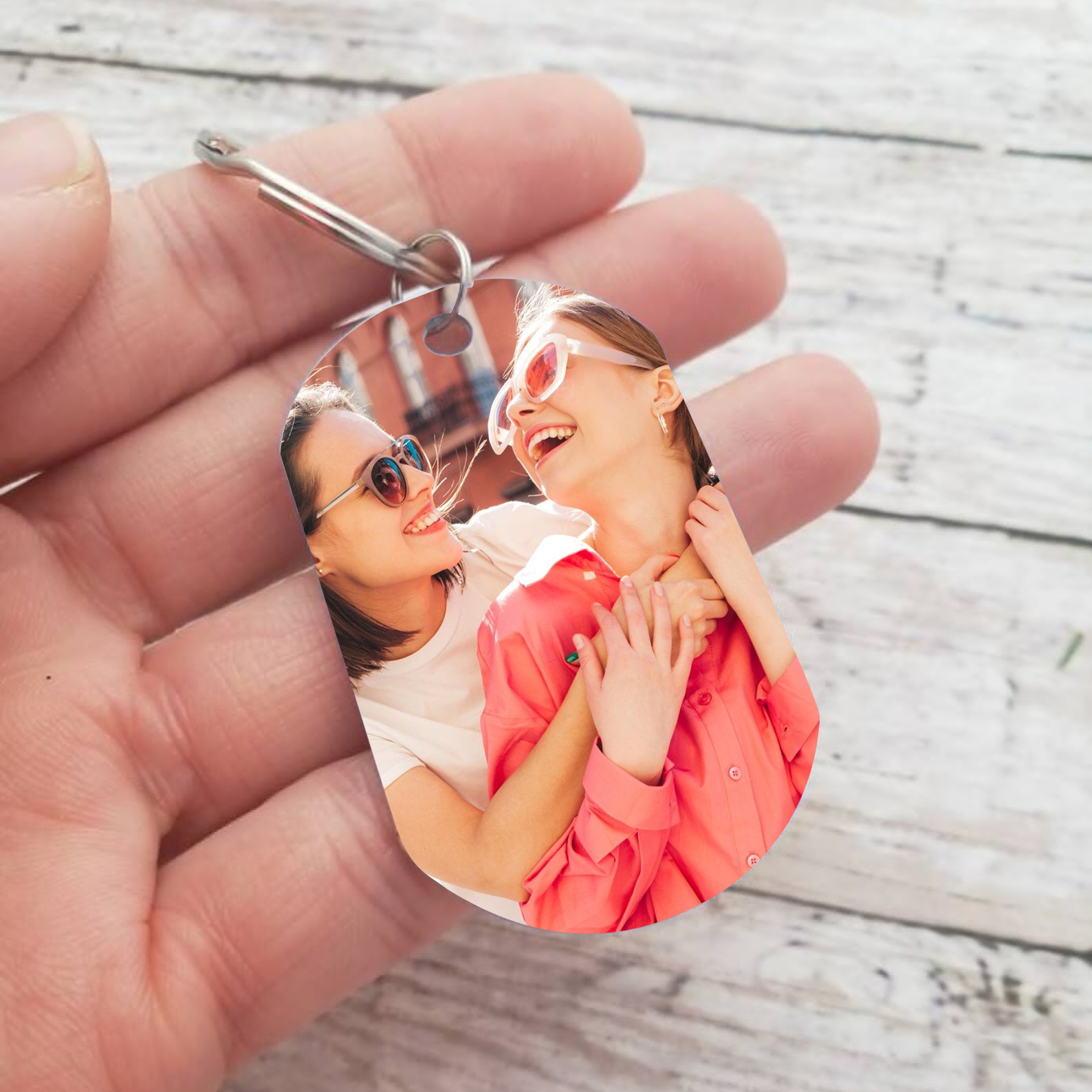 Personalised Sisters Photo Keychain Custom 2 Letters Keyring “Sisters Are God's Way Of Making Sure We Never Walk Alone”  Birthday Gift For Besties-Jessemade AU